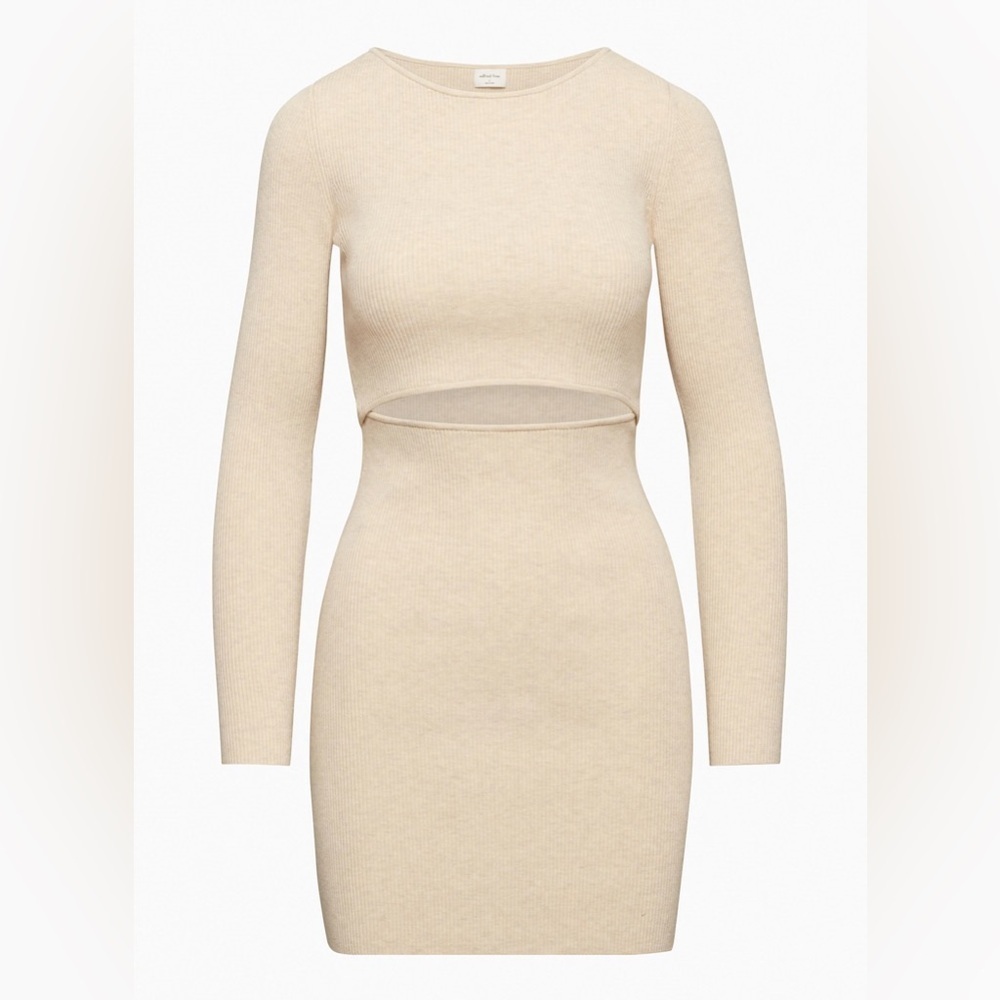 NWOT - Wilfred Free Cut-out Knit Long Sleeve Mini Dress - Size S